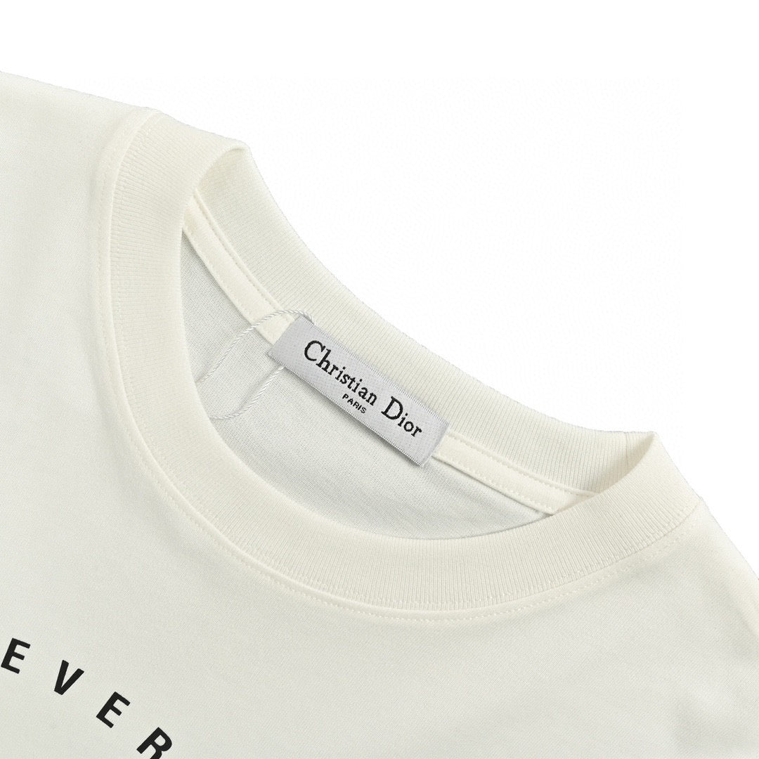 Dior 'forever Dior' T-shirt (white) Unisex Streetwear Limited Edition - The Dior 'Forever Dior' T-Shirt in white features a bold, circular graphic with the iconic