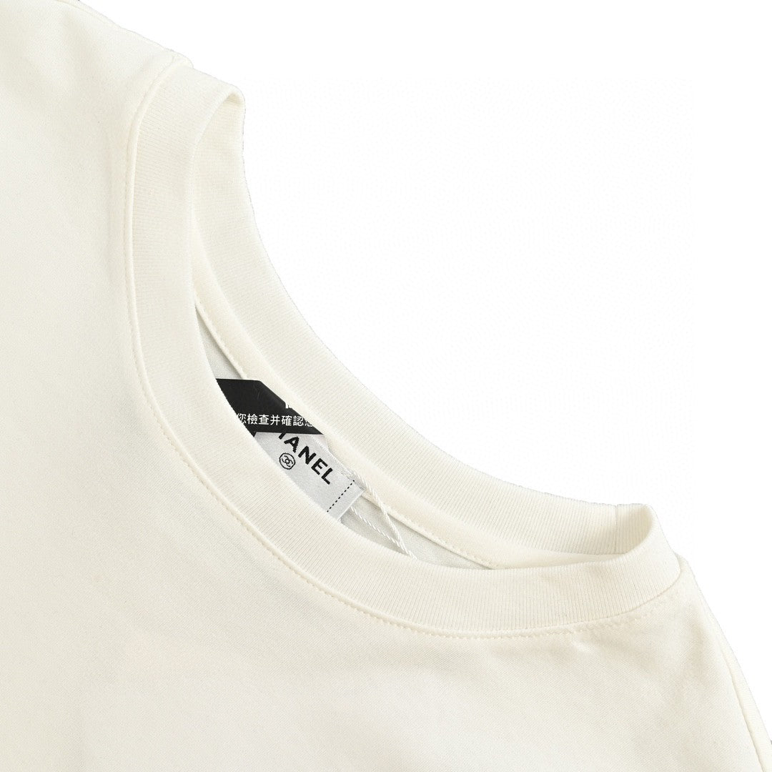 Chanel Logo T-shirt (white) Unisex Streetwear Limited Edition - This white Chanel T-shirt features a minimalist design with the Chanel logo in a delicate,