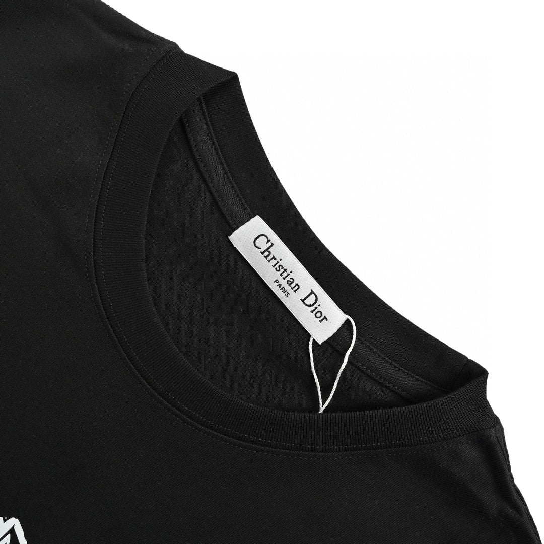 Dior T-shirt With Bold Logo - Black Unisex Streetwear Limited Edition - The Dior Black T-Shirt with Bold Logo is a stylish and comfortable piece perfect for