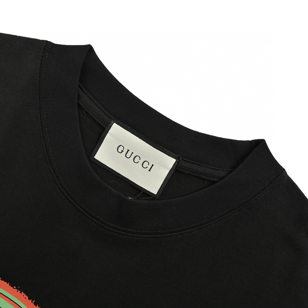 Gucci Multicolor Interlocking G Logo T-shirt - Black Unisex Streetwear Limited Edition