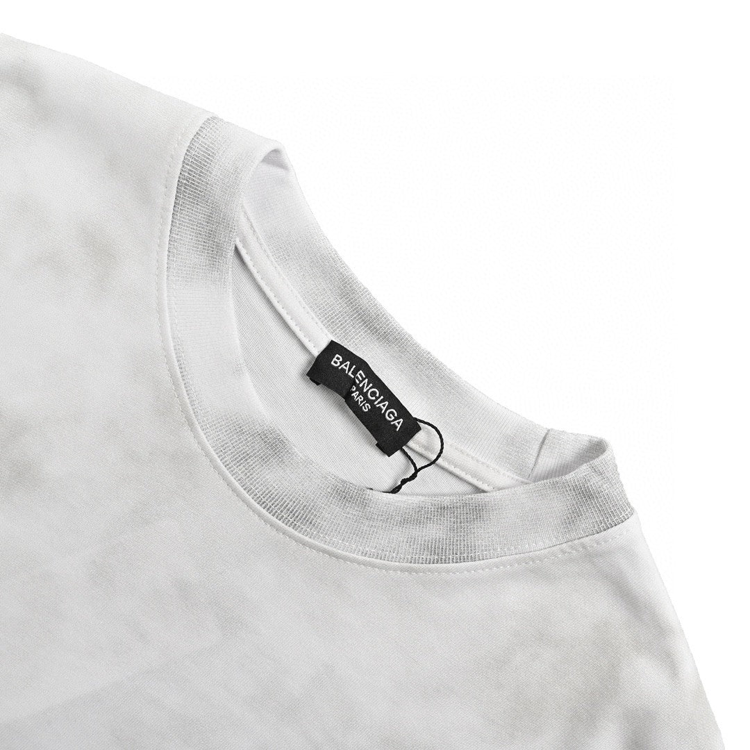 Balenciaga Tie-dye Logo T-shirt (white) Unisex Streetwear Limited Edition - The Balenciaga Tie-Dye Logo T-Shirt in white is a contemporary and chic piece, perfect for
