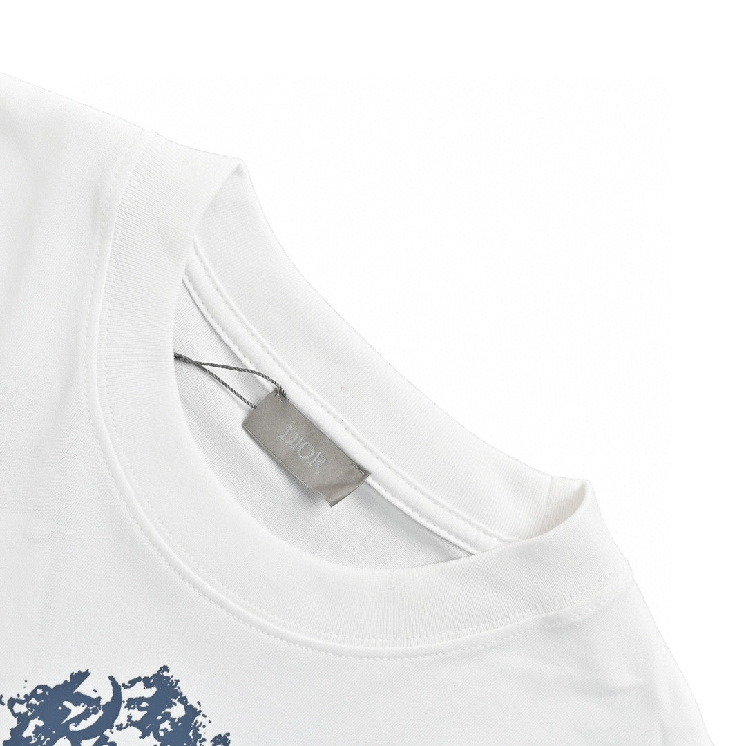 Dior Monogram Motif T-shirt (white) Unisex Streetwear Limited Edition - Elevate your casual wardrobe with the Dior Monogram Motif T-Shirt in white. This stylish tee