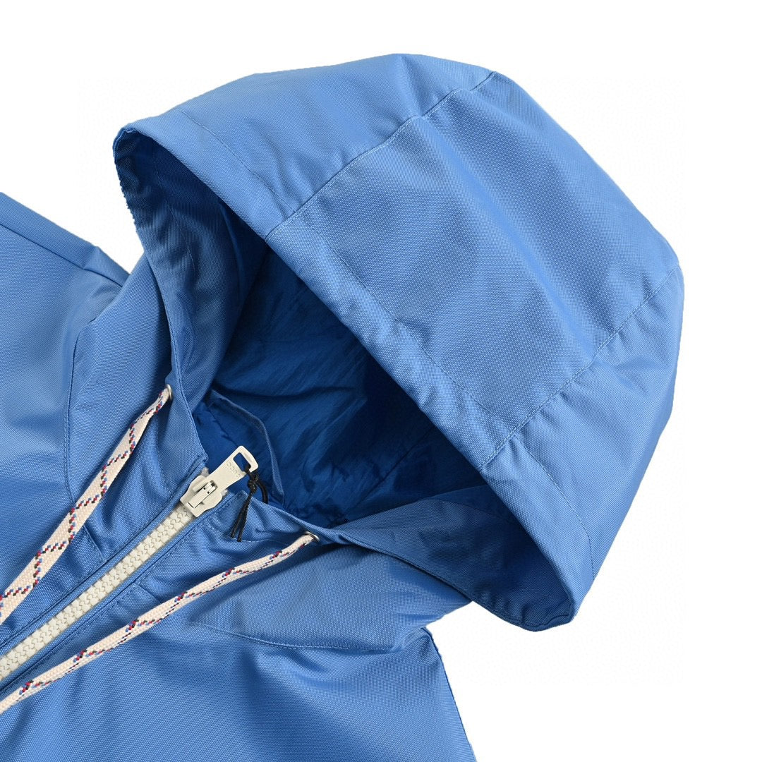 Gucci Hooded Jacket - Blue Unisex Streetwear Limited Edition - This Gucci jacket features a vibrant blue design with a front zip closure. It has
