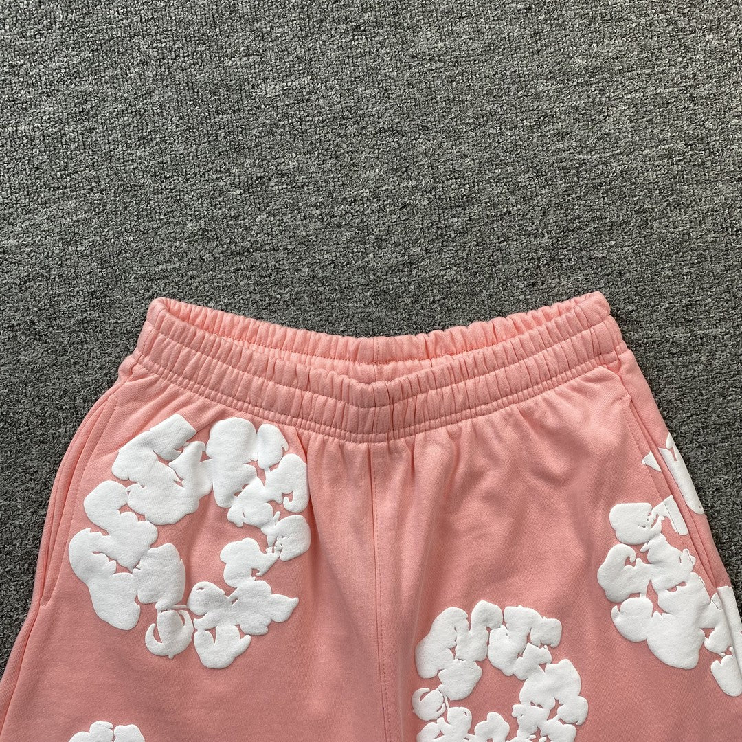 DENIM Tears Cotton Wreath Shorts Peach Unisex Streetwear Limited Edition - The DENIM TEARS COTTON WREATH SHORTS PEACH - REPLICA bring a fresh and vibrant touch