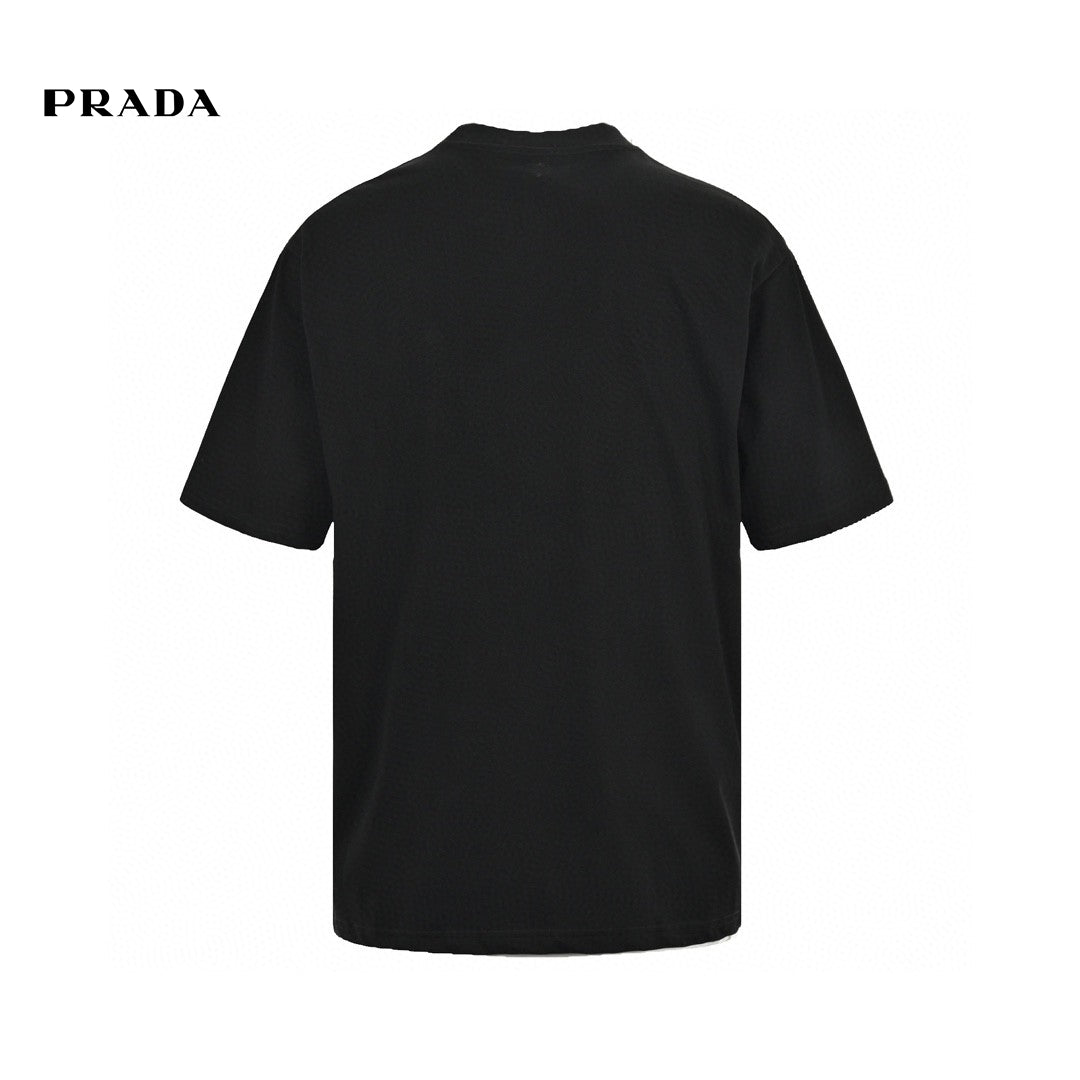 Prada T-shirt - With Bold Branding - Black Unisex Streetwear Limited Edition - <span>This Prada t-shirt features a sleek black base with bold 'PRADA MILANO' branding across the