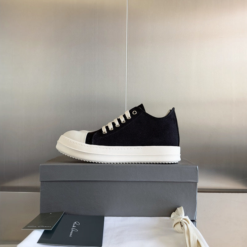 Rick Owens Low-top Sneakers - Black Unisex Streetwear Limited Edition - **Rick Owens Black Low-Top Sneakers: Timeless Elegance and Modern Craftsmanship** Introducing the Rick Owens Black