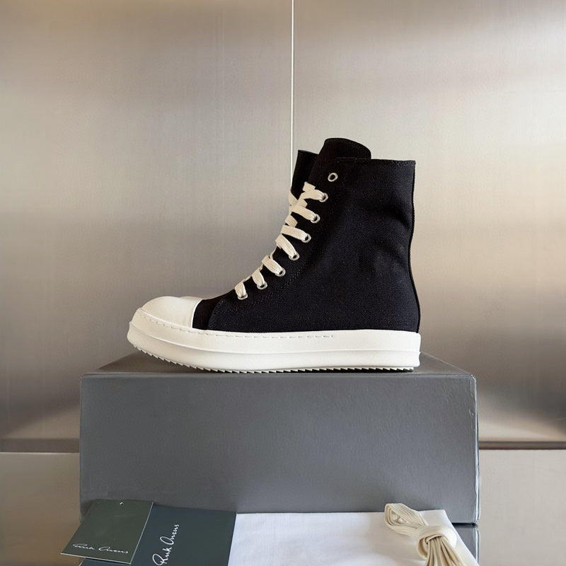 Rick Owens High-top Sneakers - Black Unisex Streetwear Limited Edition - **Rick Owens Black High-Top Sneakers: Bold Style and Premium Craftsmanship** Introducing the Rick Owens Black