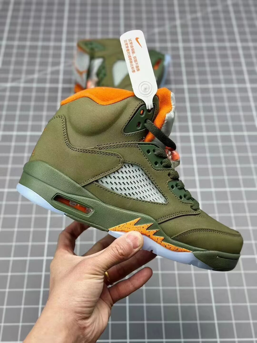 JORDAN 5 olive 2024 Release Info - Black Unisex Streetwear Limited Edition