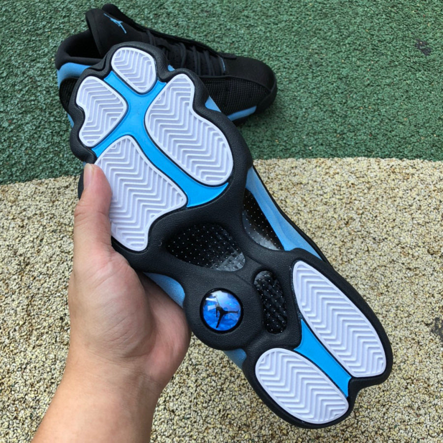 Jordan 13 black - University Blue Unisex Streetwear Limited Edition - The Air Jordan 13 in black and blue is a sleek and dynamic addition to