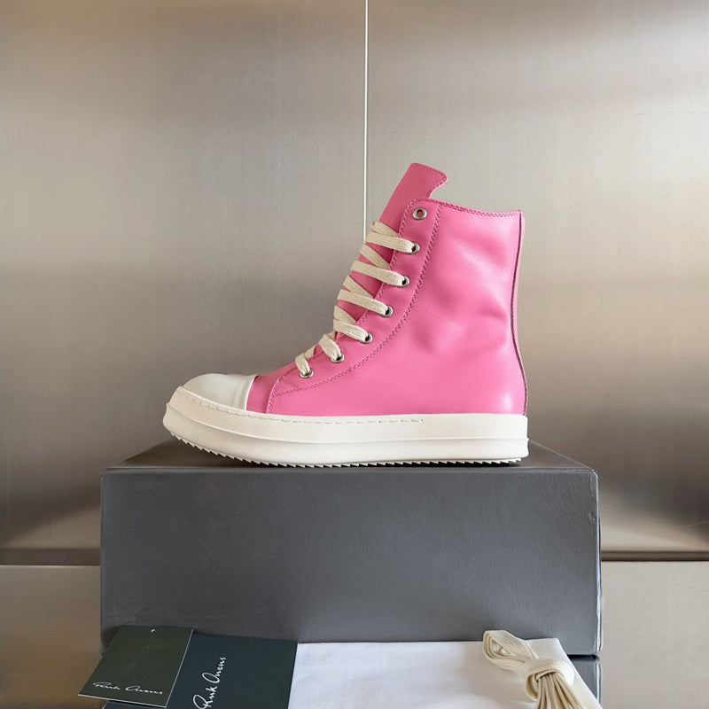 Rick Owens Hot High-top Sneakers - Pink Unisex Streetwear Limited Edition - **Rick Owens Hot Pink High-Top Sneakers: Bold Style and Premium Craftsmanship** Introducing the Rick Owens