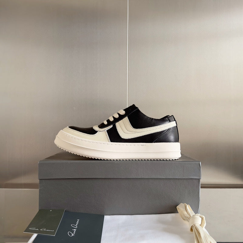 Rick Owens And White Low-top Sneakers - Black Unisex Streetwear Limited Edition - **Rick Owens Black and White Low-Top Sneakers: Timeless Style and Premium Craftsmanship** Introducing the Rick