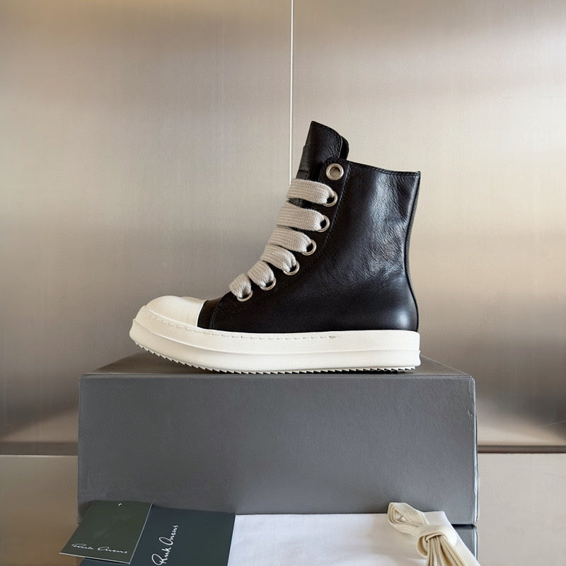 Rick Owens High-top Sneakers - Black Unisex Streetwear Limited Edition - **Rick Owens Black High-Top Sneakers: Bold Style and Premium Craftsmanship** Introducing the Rick Owens Black