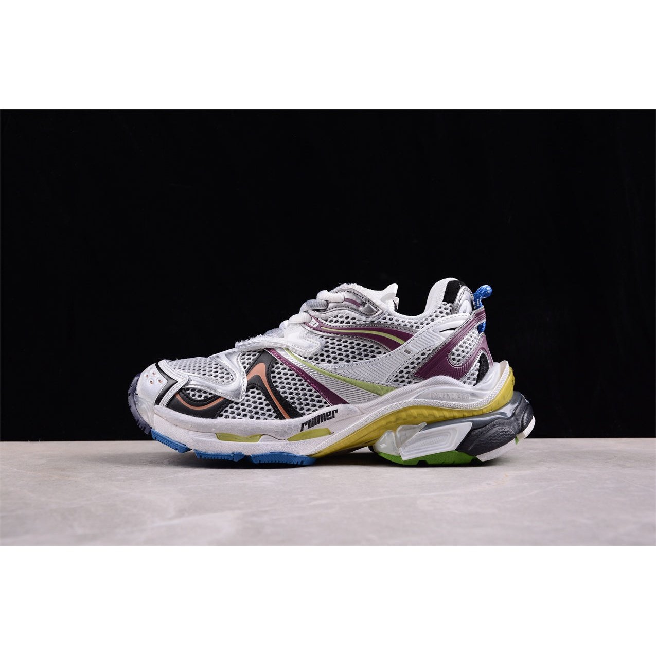 BALENCIAGA Runner - Multicolored Sneakers Unisex Streetwear Limited Edition - Introducing the BALENCIAGA Runner in Multicolored, a dynamic blend of style and performance. These sneakers