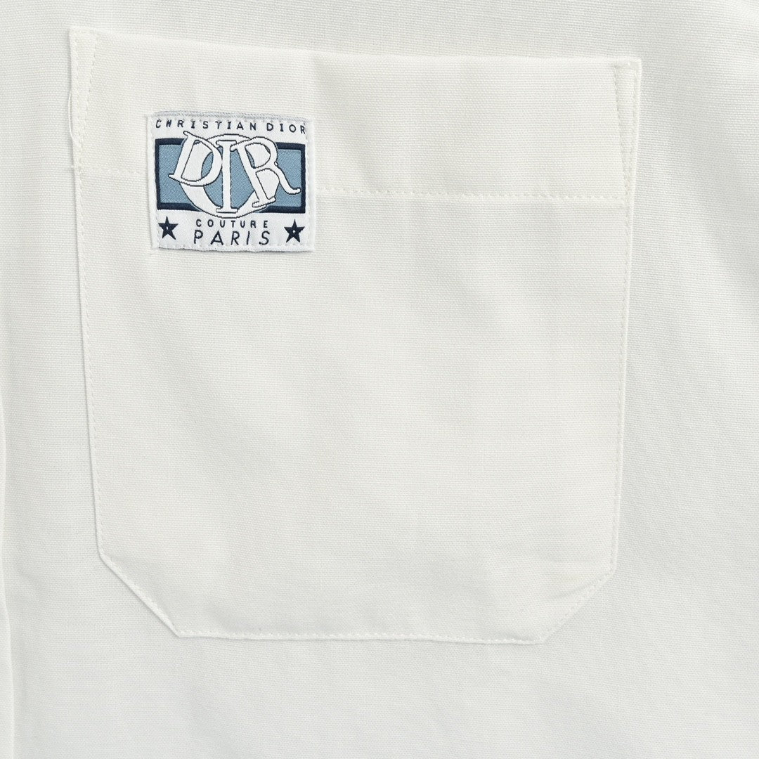Dior Short Sleeve Button-up Shirt (white) Unisex Streetwear Limited Edition - The Dior Short Sleeve Button-Up Shirt in white is a classic piece that epitomizes timeless