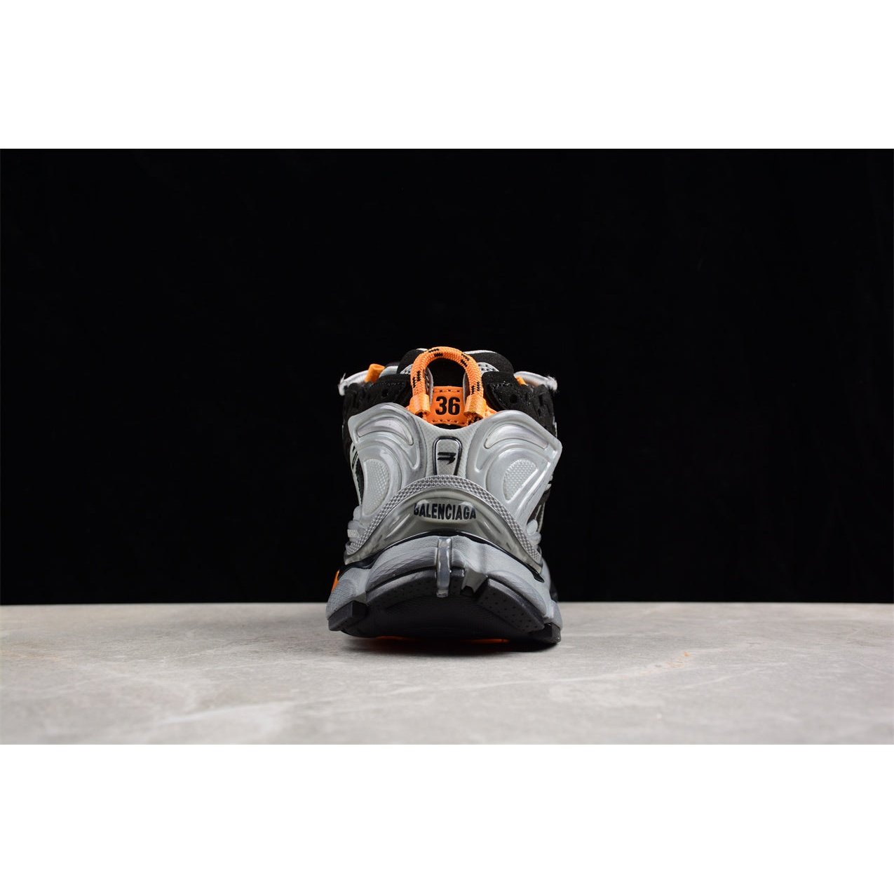 BALENCIAGA Runner - Grey Orange Sneakers - Black Unisex Streetwear Limited Edition - The Balenciaga Runner x Black Grey Orange sneakers showcase a striking blend of style and
