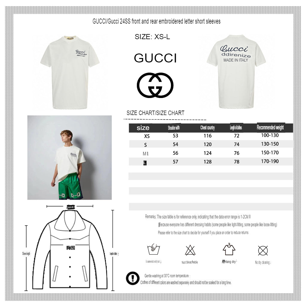 Camiseta blanca de Gucci con el logo en cursiva
