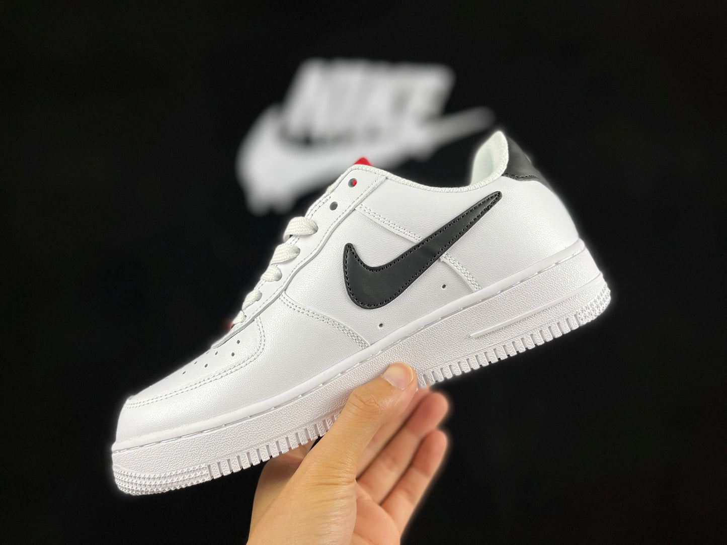 NIKE Air Force 1 Low 'white - - Red Hiking Buckle' - Black Unisex Streetwear Limited Edition - **Nike Air Force 1 Low 'White/Black/Red Hiking Buckle'** The Nike Air Force 1 Low 'White/Black/Red