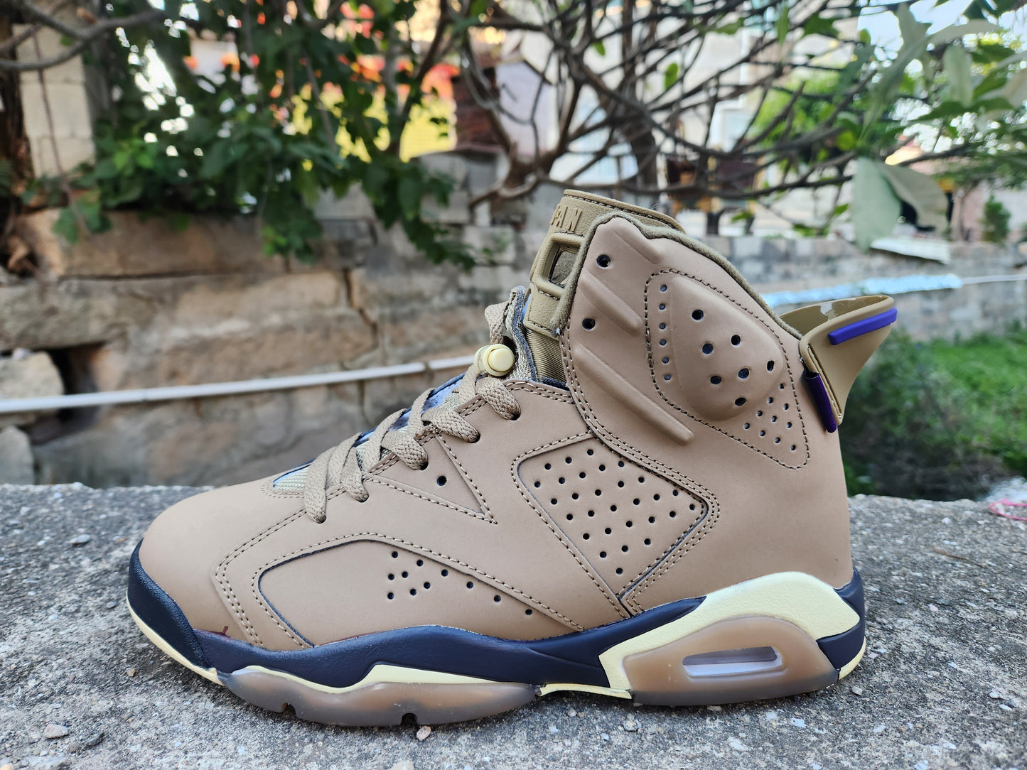 Jordan 6 'travis Scott British Khaki' - Black Unisex Streetwear Limited Edition - The Air Jordan 6 'Travis Scott British Khaki' is a standout collaboration between Jordan Brand