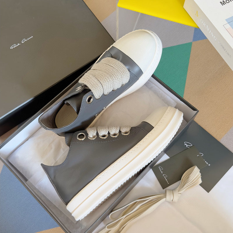 Rick Owens Low-top Sneakers - Gray Unisex Streetwear Limited Edition - **Rick Owens Gray Low-Top Sneakers: Modern Elegance and Superior Craftsmanship** Introducing the Rick Owens Gray