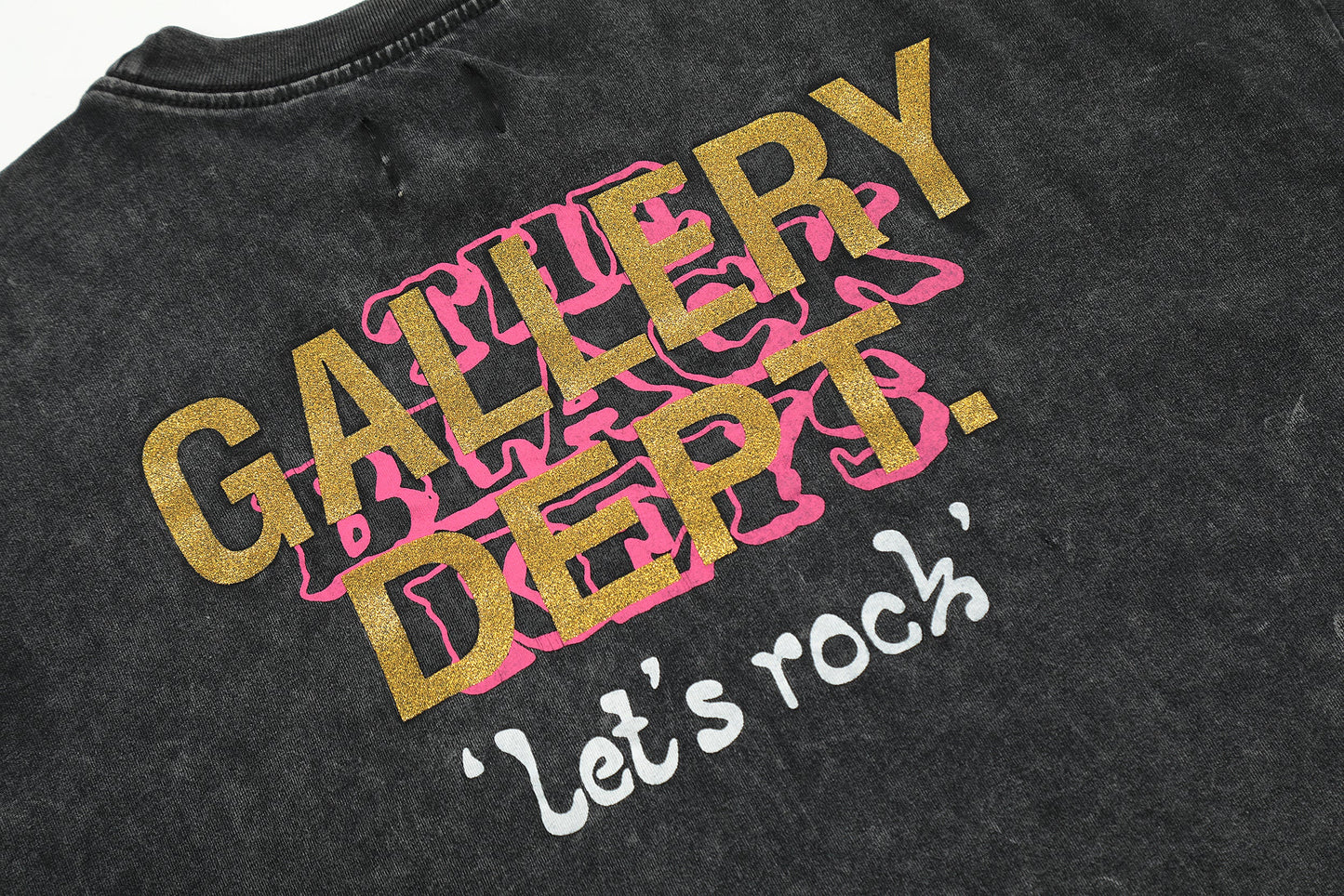 GALLERY Dept Jogger Pants - Black Unisex Streetwear Limited Edition - **Gallery Dept. 'Let's Rock' Tee: Detailed Product Description** Unleash your inner rockstar with the Gallery