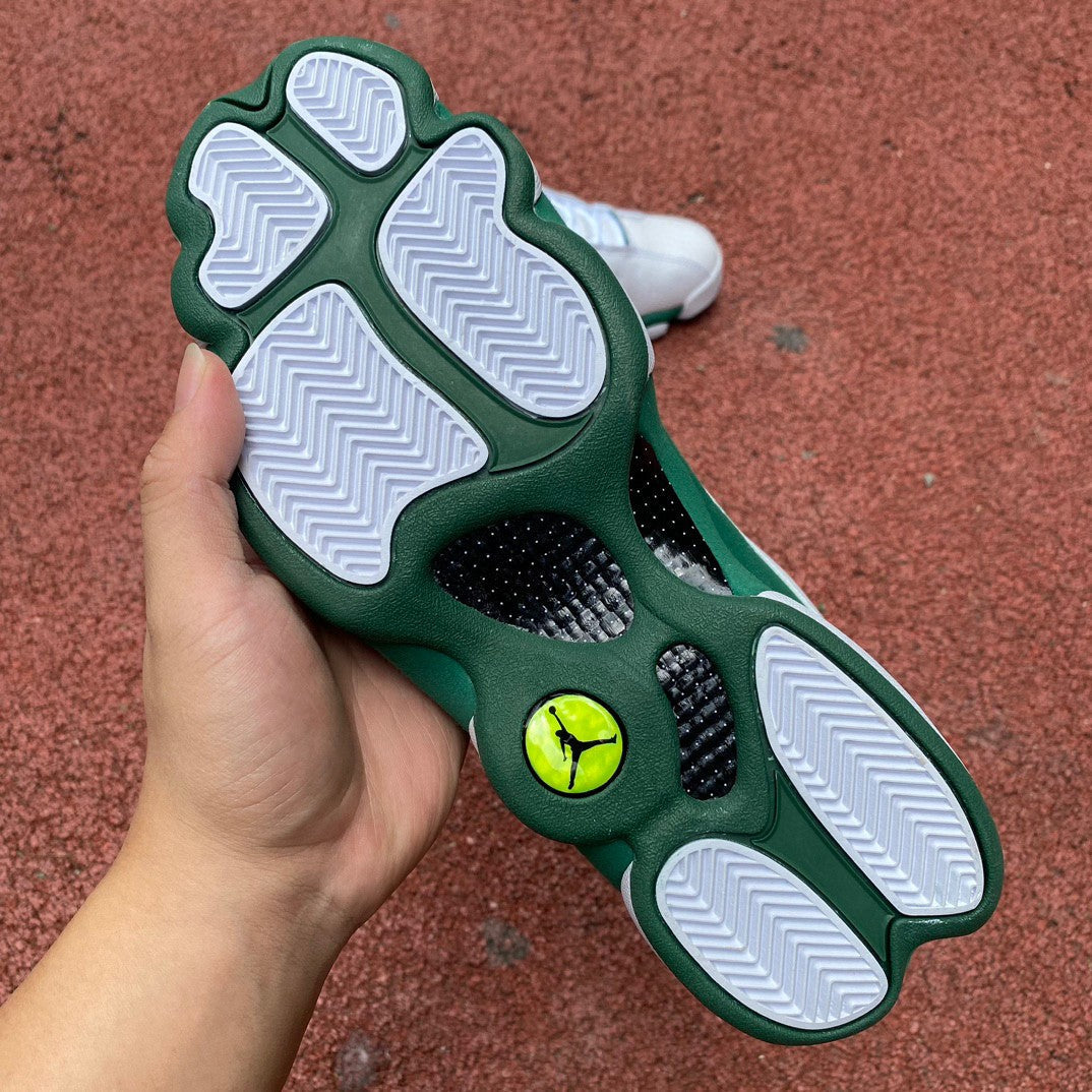 Jordan 13 Retro 'lucky Green' Unisex Streetwear Limited Edition - The Air Jordan 13 Retro 'Lucky Green' offers a fresh and vibrant take on a