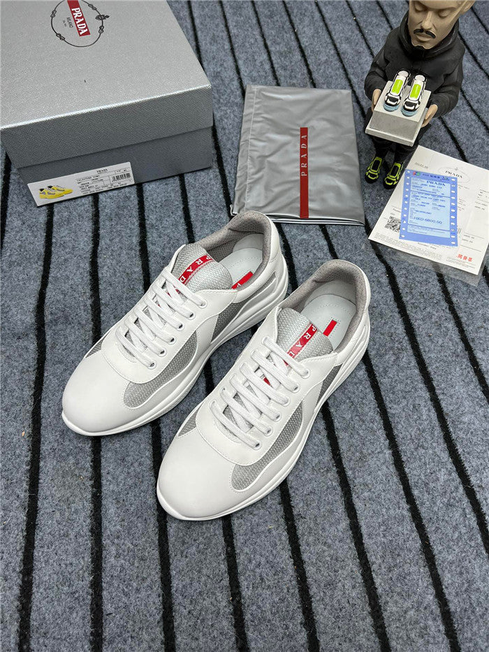 PRADA America's Cup Soft Rubber Silver Sneakers - White Unisex Streetwear Limited Edition