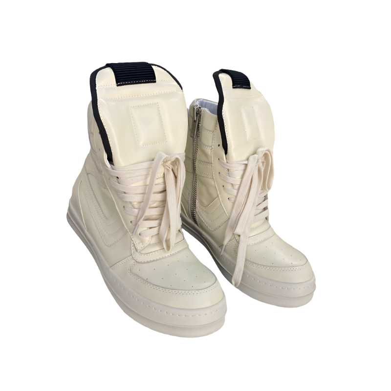 Rick Owens Geobasket Sneakers - - Cream Unisex Streetwear Limited Edition - ### Rick Owens Geobasket Sneakers - Cream Introducing the Rick Owens Geobasket Sneakers in a