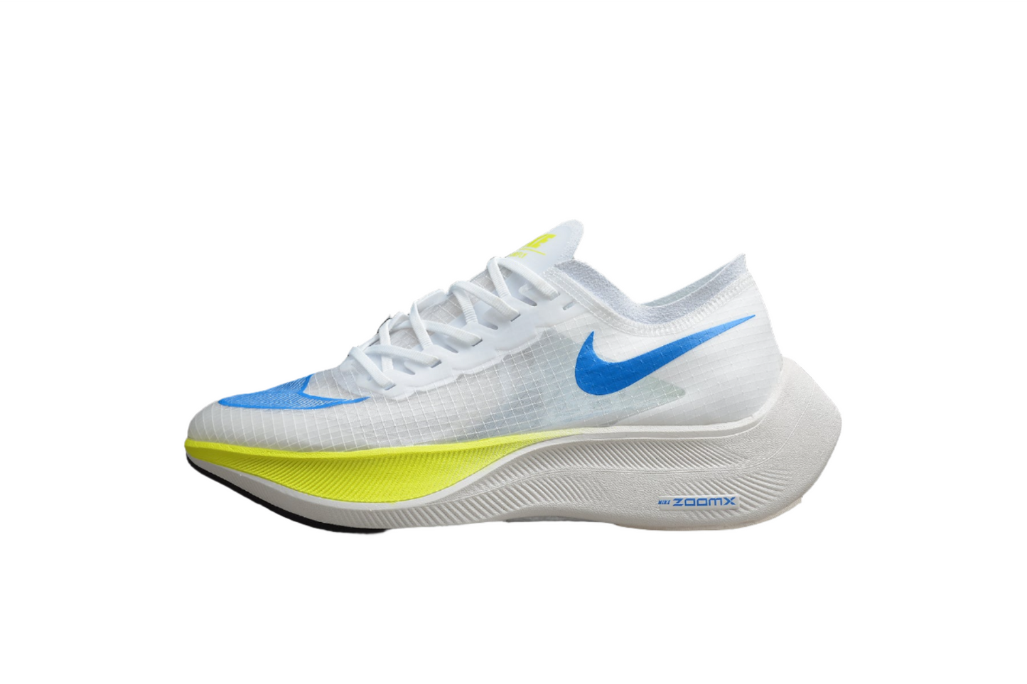 Zoom - Vaporfly Ne - T% 2 White blue And Yellow Unisex Streetwear Limited Edition - ### Nike ZoomX Vaporfly NEXT% 2 The Nike ZoomX Vaporfly NEXT% 2 is a top-of-the-line