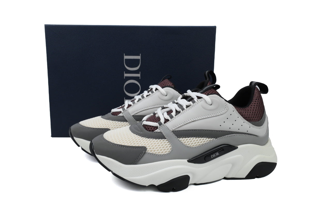 DIOR B22 Lavender Sneakers - Cream Unisex Streetwear Limited Edition