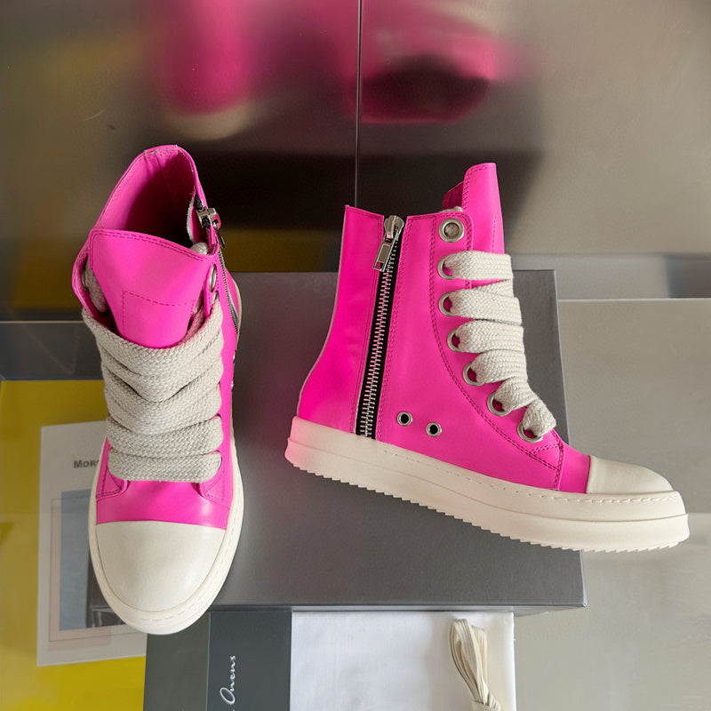 Rick Owens High-top Sneakers - Pink Unisex Streetwear Limited Edition - **Rick Owens Burgundy Low-Top Sneakers: A Fusion of Bold Design and Superior Craftsmanship** Introducing the