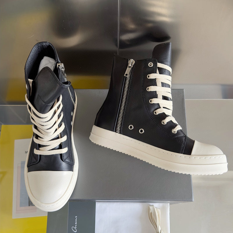 Rick Owens High-top Sneakers - Black Unisex Streetwear Limited Edition - **Rick Owens Black High-Top Sneakers: Bold Style and Premium Craftsmanship** Introducing the Rick Owens Black