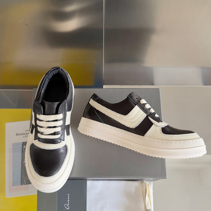 Rick Owens And White Low-top Sneakers - Black Unisex Streetwear Limited Edition - **Rick Owens Black and White Low-Top Sneakers: Timeless Style and Premium Craftsmanship** Introducing the Rick
