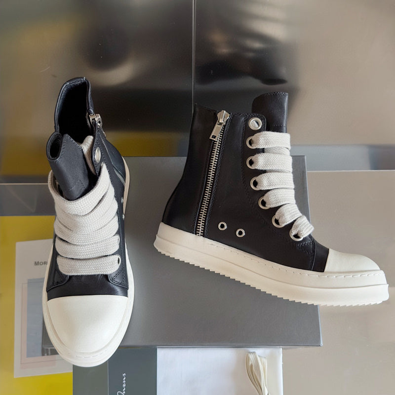 Rick Owens High-top Sneakers - Black Unisex Streetwear Limited Edition - **Rick Owens Black High-Top Sneakers: Bold Style and Premium Craftsmanship** Introducing the Rick Owens Black