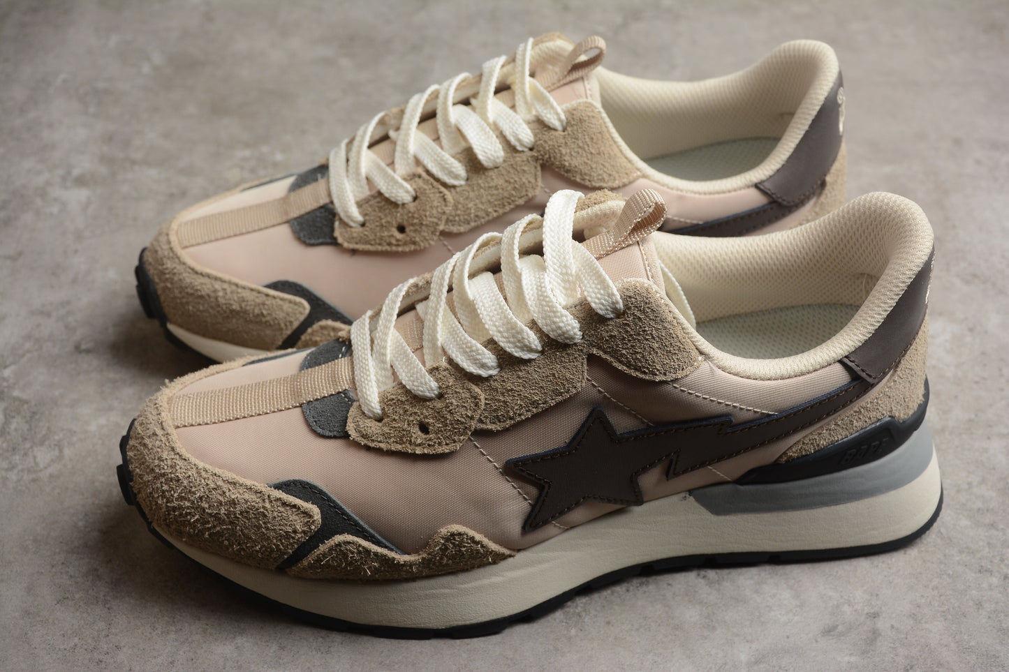 BAPE Sta Runner Sneakers In Beige And - Brown Unisex Streetwear Limited Edition - **BAPE STA Runner Sneakers in Beige and Brown** Introducing the BAPE STA Runner Sneakers in