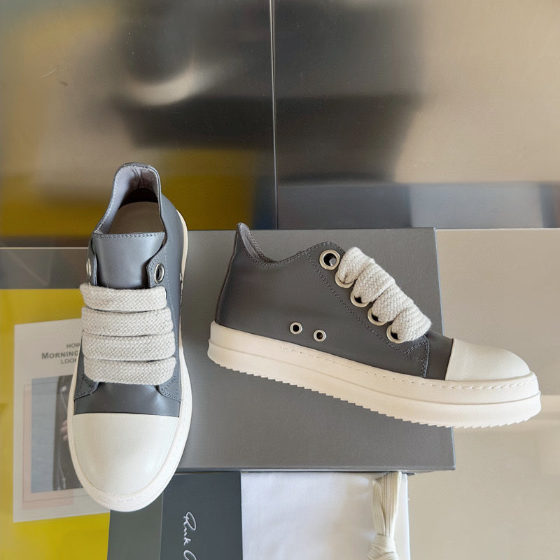 Rick Owens Low-top Sneakers - Gray Unisex Streetwear Limited Edition - **Rick Owens Gray Low-Top Sneakers: Modern Elegance and Superior Craftsmanship** Introducing the Rick Owens Gray