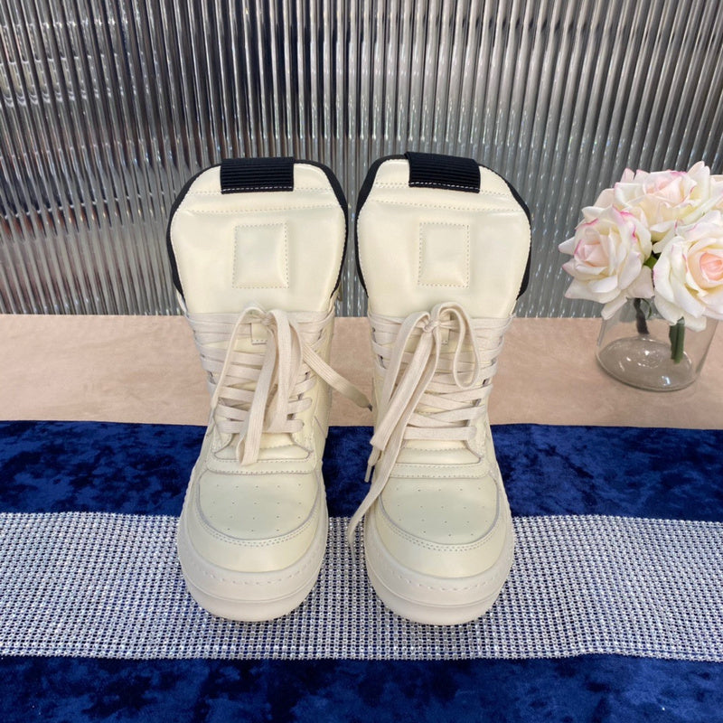 Rick Owens Geobasket Sneakers - - Cream Unisex Streetwear Limited Edition - ### Rick Owens Geobasket Sneakers - Cream Introducing the Rick Owens Geobasket Sneakers in a