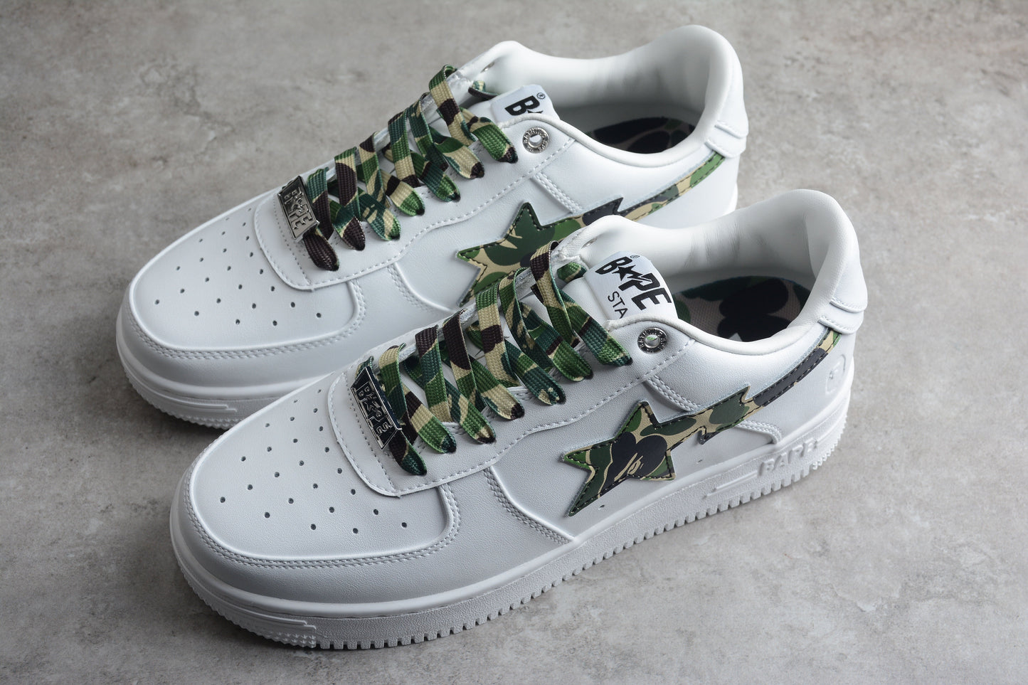 BAPE Sta Camo Edition Sneakers - White Unisex Streetwear Limited Edition - ### BAPE STA White Camo Edition Sneakers Introducing the BAPE STA White Camo Edition Sneakers,