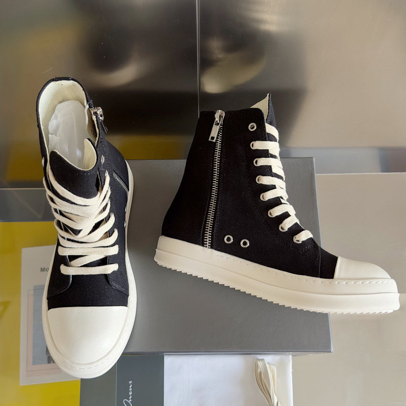 Rick Owens High-top Sneakers - Black Unisex Streetwear Limited Edition - **Rick Owens Black High-Top Sneakers: Bold Style and Premium Craftsmanship** Introducing the Rick Owens Black
