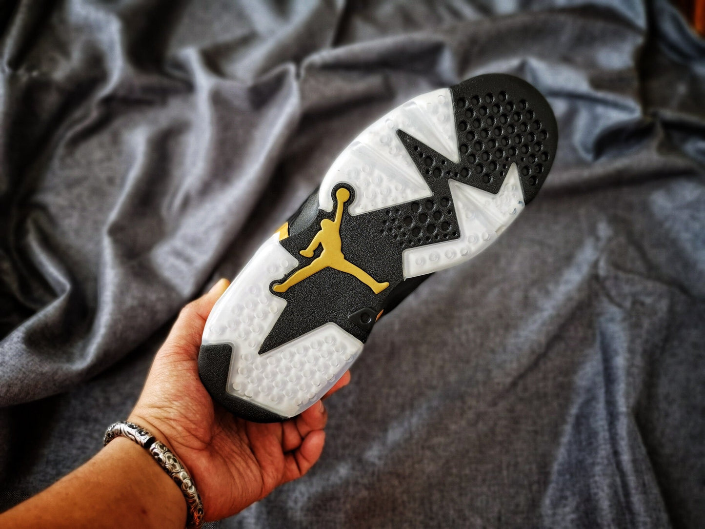 Jordan 6 And Gold Sneakers - Black Unisex Streetwear Limited Edition - Introducing the Air Jordan 6 in a striking black and gold colorway, a sleek and