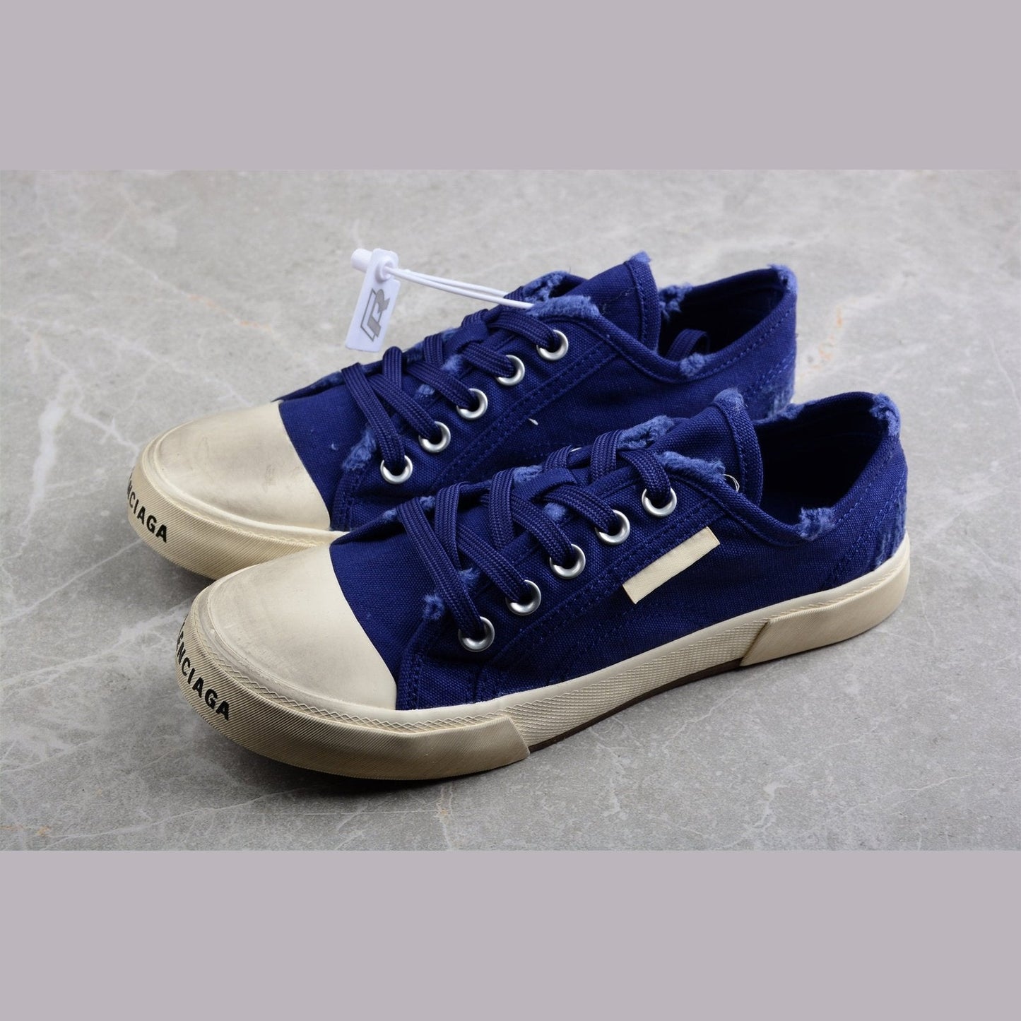 BALENCIAGA Paris Mid Vulc Destr - Sneakers - Blue Unisex Streetwear Limited Edition - Introducing the BALENCIAGA Paris Mid Vulc Destr x Blue, a bold and edgy addition to