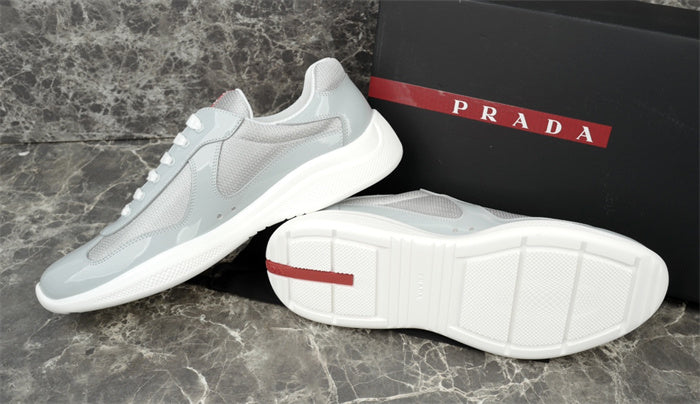 PRADA America's Cup Silver Sneakers - Grey Unisex Streetwear Limited Edition
