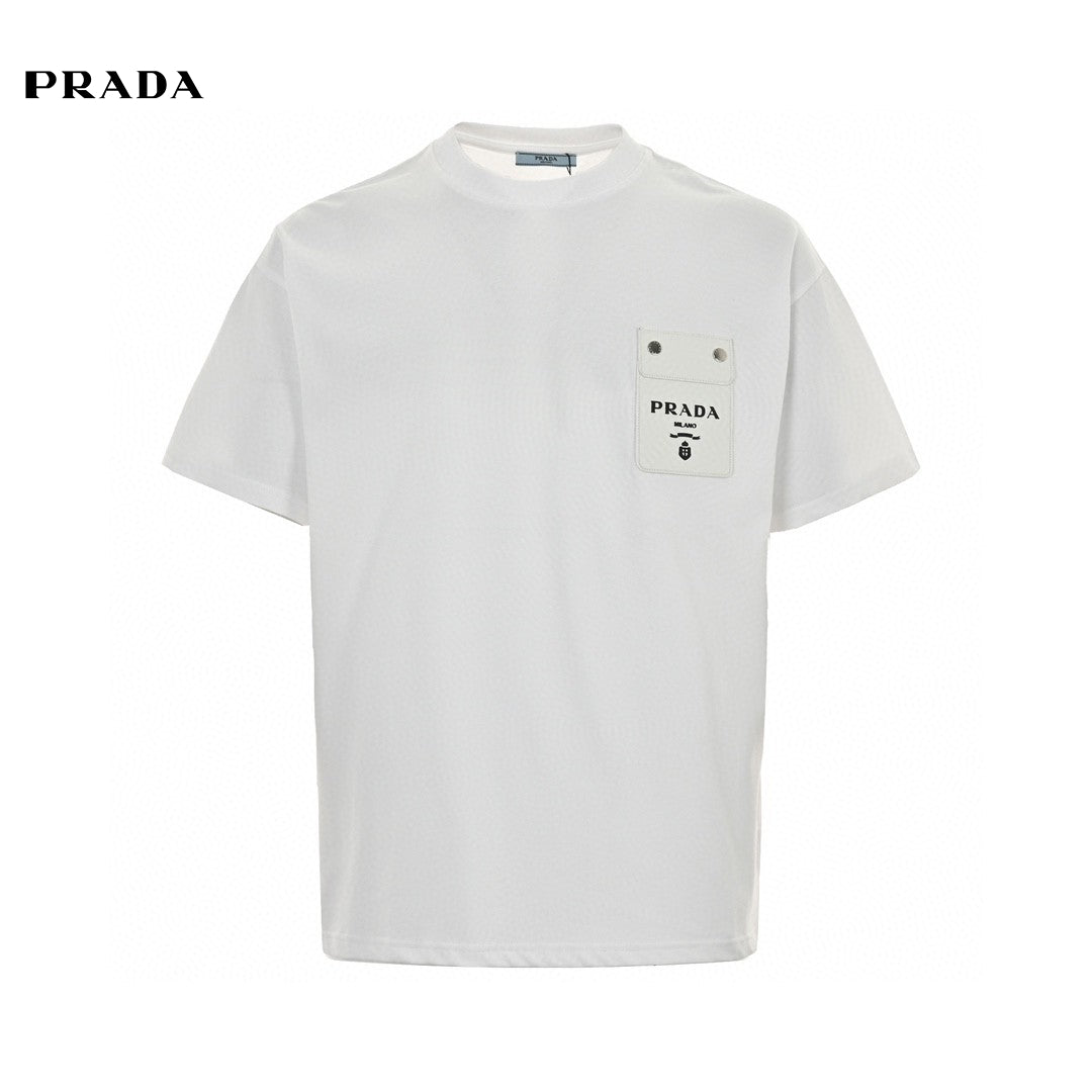 Prada T-shirt - Pocket Detail - White Unisex Streetwear Limited Edition
