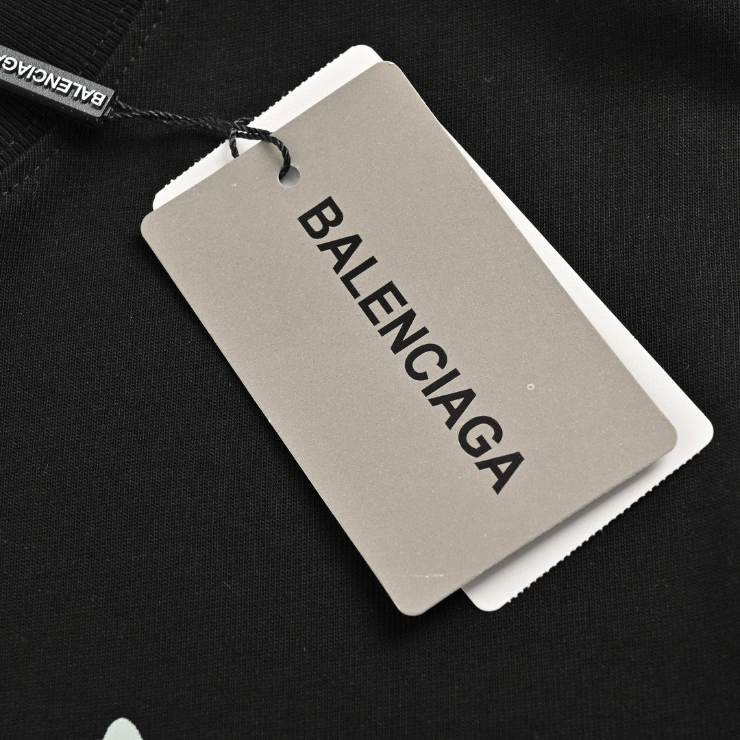 BALENCIAGA Star Graphic T-shirt - Black Unisex Streetwear Limited Edition - The BALENCIAGA STAR GRAPHIC T-SHIRT BLACK - REPLICA combines luxury streetwear aesthetics with bold graphic