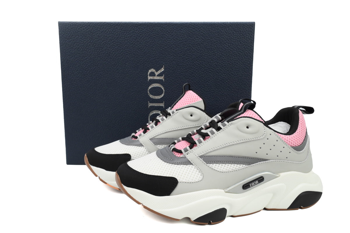 DIOR B22 Grey Sneakers - Pink Unisex Streetwear Limited Edition