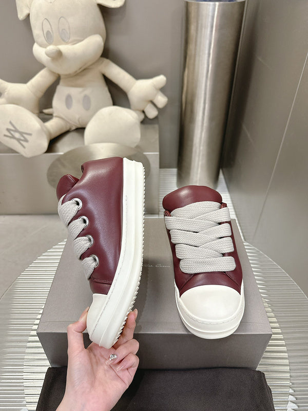 Rick Owens Burgundy Low-top Sneakers - Red Unisex Streetwear Limited Edition - **Rick Owens Burgundy Low-Top Sneakers: A Fusion of Bold Design and Superior Craftsmanship** Introducing the