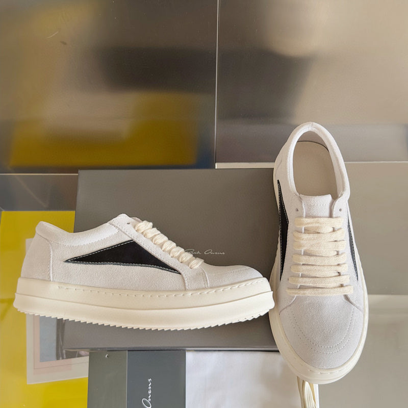 Rick Owens Suede Low-top Sneakers - White Unisex Streetwear Limited Edition - **Rick Owens White Suede Low-Top Sneakers: Timeless Elegance and Superior Craftsmanship** Introducing the Rick Owens