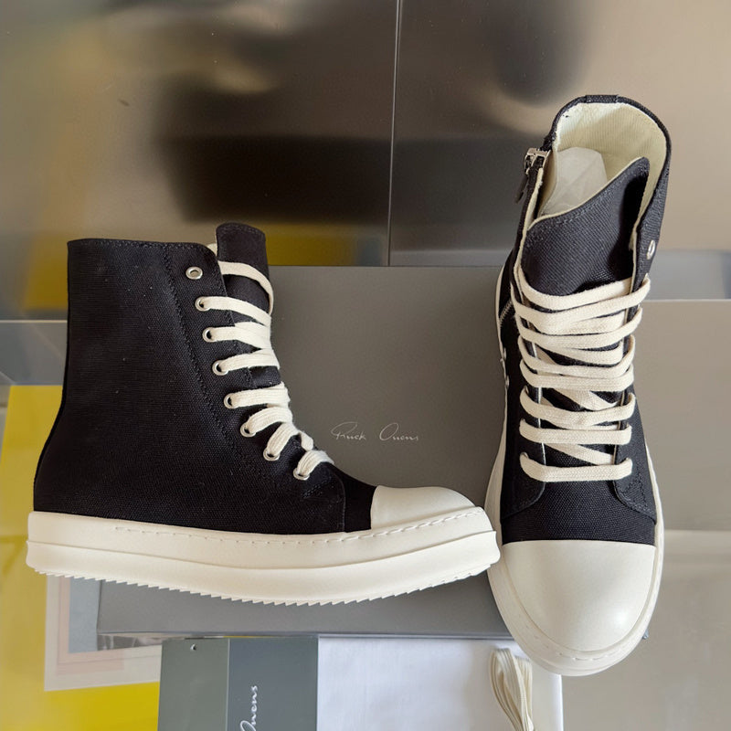 Rick Owens High-top Sneakers - Black Unisex Streetwear Limited Edition - **Rick Owens Black High-Top Sneakers: Bold Style and Premium Craftsmanship** Introducing the Rick Owens Black