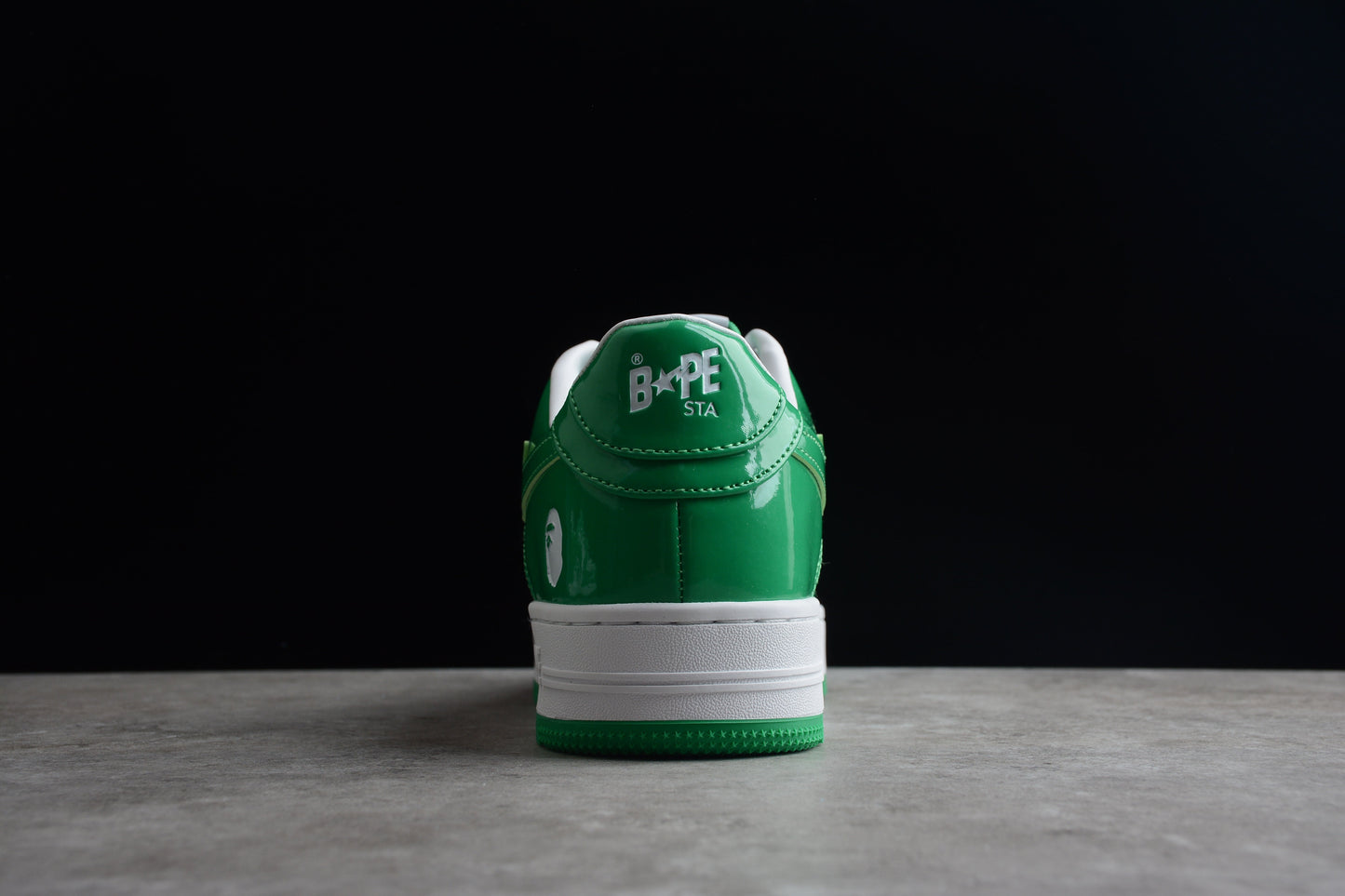 BAPE Sta Low-top Green And Sneakers - White Unisex Streetwear Limited Edition - **BAPE STA Low-Top Green and White Sneakers** Add a vibrant touch to your sneaker collection