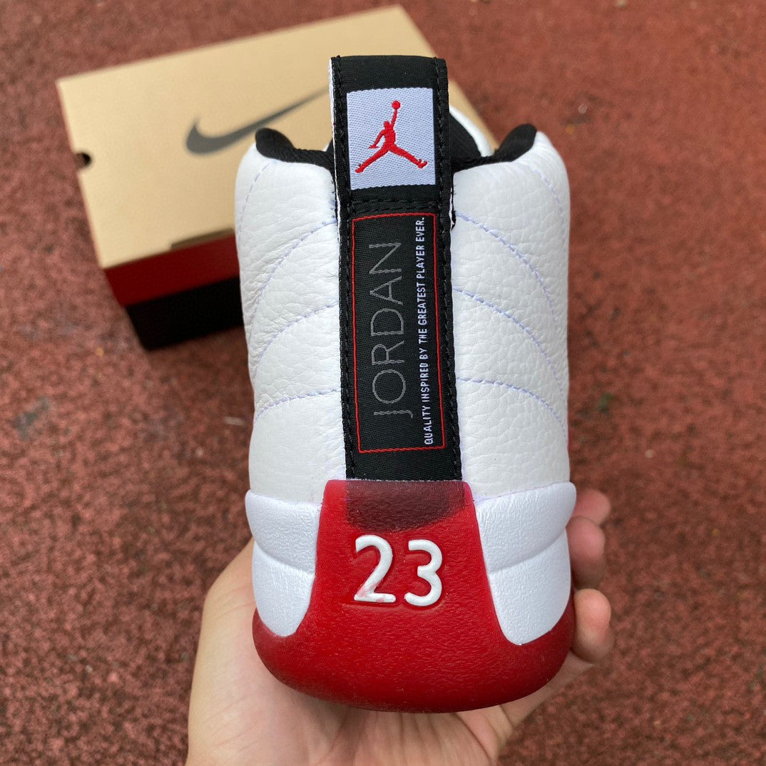 Jordan 12 Retro 'white - Varsity Red' Unisex Streetwear Limited Edition - **Product Description: Air Jordan 12 Retro 'White/Varsity Red'** The Air Jordan 12 Retro 'White/Varsity Red'