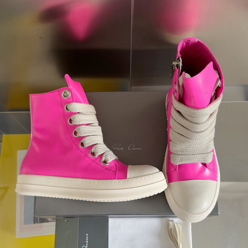 Rick Owens High-top Sneakers - Pink Unisex Streetwear Limited Edition - **Rick Owens Burgundy Low-Top Sneakers: A Fusion of Bold Design and Superior Craftsmanship** Introducing the